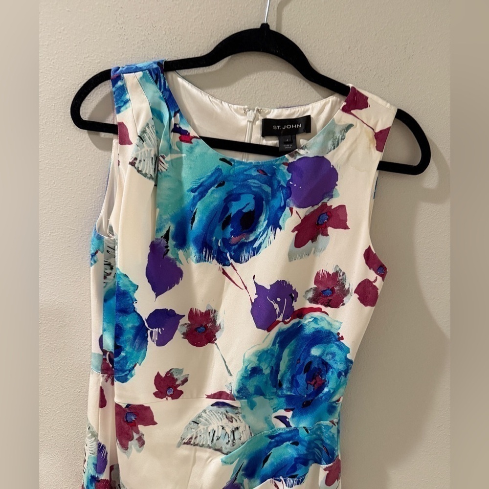 St.‎ John Collection Women's Evening Garden Silk Crepe - Size 4 - Picture 7 of 10